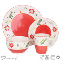 16PCS Dinner Set Handpainting Flower Design Prix bon marché